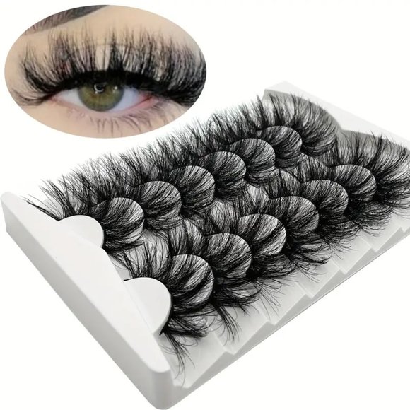 Fluffy 25mm Lashes, 9D Volume Faux Mink Lashes, Dramatic Long Thick Wispy Lashes - Picture 5 of 7